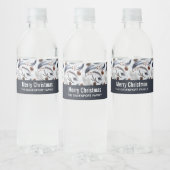 Pine Cones en Pine Needles Kerstpatroon Waterfles Etiket (Flessen)