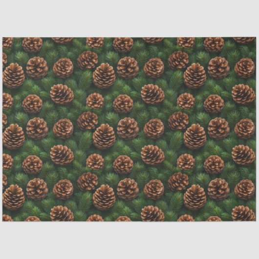 Pine Cones en Spruce Tree Springs Decoupage Tissuepapier (Voorkant)