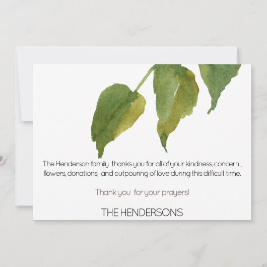 Pine Cones et Merci funéraire du feuillage (Dos)