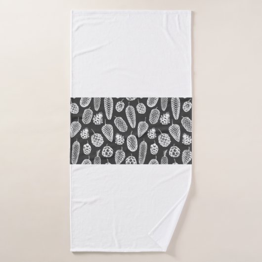 Pine cones hand drawn seamless pattern. Botanical (Serviette de bain)