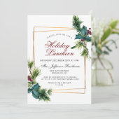 Pine Cones Holly Lijst Kerstfeestdag Kaart (Staand voorkant)