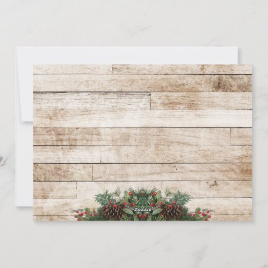 Pine Cones Holly 'Tis Het Seizoen Vakantie Fotokaa Feestdagenkaart (Achterkant)