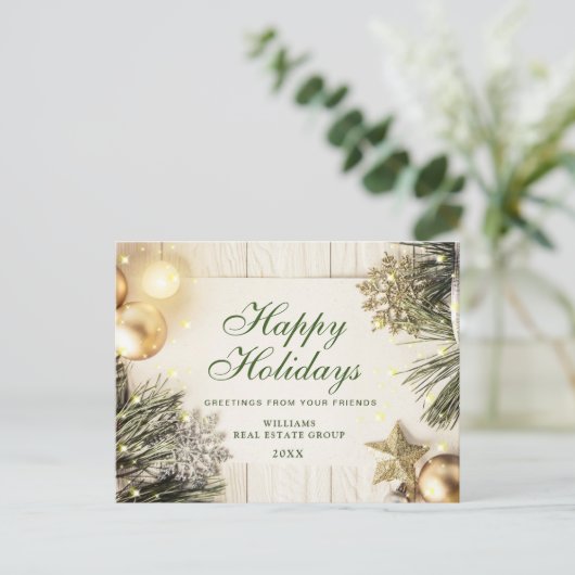 Pine Cones kerstfeestay Corporate Greeting Briefkaart (Staand voorkant)