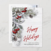 Pine Cones kerstfeestay Corporate Greeting Briefkaart (Voorkant / Achterkant)