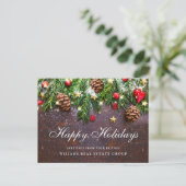 Pine Cones kerstfeestay Corporate Greeting Briefkaart (Staand voorkant)