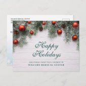 Pine Cones kerstfeestay Corporate Greeting Briefkaart (Voorkant / Achterkant)