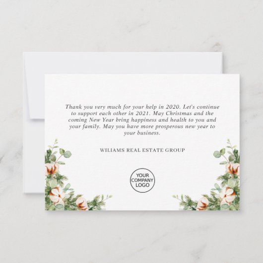 Pine Cones Kerstfeestdag grote onderneming Bedankkaart (Achterkant)