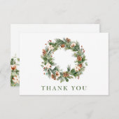 Pine Cones Kerstfeestdag grote onderneming Bedankkaart (Voorkant / Achterkant)