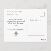 Pine Cones kerstgroet Corporate Holiday Briefkaart (Achterkant)