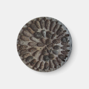 Pine Cônes Mandala Petit Aimant Rond De 3,2 Cm