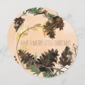 Pine Cones Nature Ronde Noël Carte de vacances (Devant / Derrière)