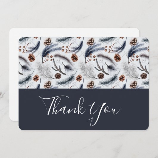 Pine Cones & Pine Needles Motif Merci (Devant / Derrière)