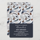 Pine Cones & Pine Needles Patroon Birthday Kaart (Voorkant / Achterkant)