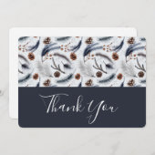 Pine Cones & Pine Needles Patroon Dank u Bedankkaart (Voorkant / Achterkant)