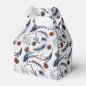 Pine Cones & Pine Needles Waterverf Patroon Bedankdoosjes (Achterkant)