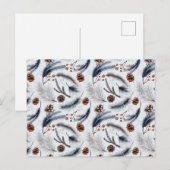 Pine Cones & Pine Needles Waterverf Patroon Briefkaart (Voorkant / Achterkant)