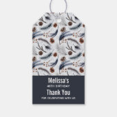 Pine Cones & Pine Needles Waterverf Patroon Cadeaulabel (Voorkant)