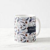 Pine Cones & Pine Needles Waterverf Patroon Koffiemok (Voorkant rechts)