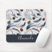 Pine Cones & Pine Needles Waterverf Patroon Muismat (Met muis)