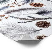 Pine Cones & Pine Needles Waterverf Patroon Poster (Hoek)