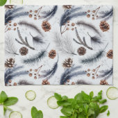 Pine Cones & Pine Needles Waterverf Patroon Theedoek (Gevouwen)