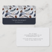 Pine Cones & Pine Needles Waterverf Patroon Visitekaartje (Voorkant / Achterkant)