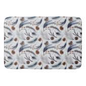 Pine Cones & Pine Needles Winter Pattern Badmat (Voorkant)