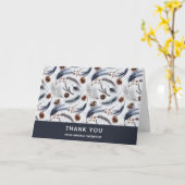 Pine Cones & Pine Needles Winter Pattern Dank u Kaart (Gele Bloem)