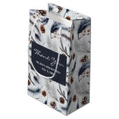 Pine Cones & Pine Needles Winter Pattern Dank u Klein Cadeauzakje (Achterkant Gekanteld)