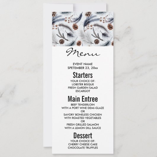 Pine Cones & Pine Needles Winter Pattern Kaart (Voorkant)