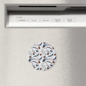 Pine Cones & Pine Needles Winter Pattern Magneet (Insitu (Vaatwasser))