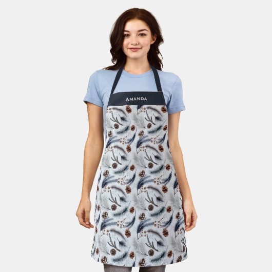 Pine Cones & Pine Needles Winter Pattern Schort (Gedragen)