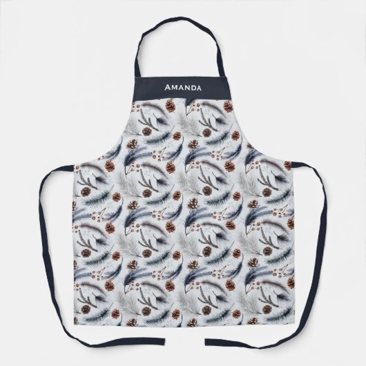Pine Cones & Pine Needles Winter Pattern Schort (Voorkant)