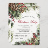 Pine Cones, Pine Tree Branches kerstparty Kaart (Voorkant / Achterkant)