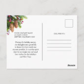 Pine Cones Red Berry Kerstmis Nieuwjaar Business Briefkaart (Achterkant)