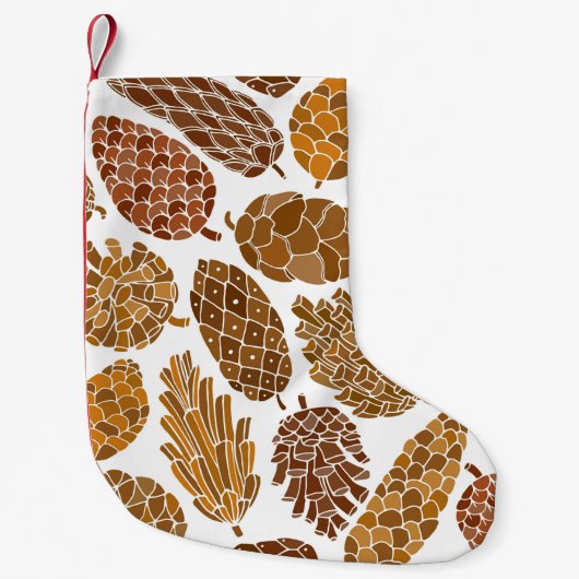 Pine cones seamless pattern kleine kerstsok (Voorkant)