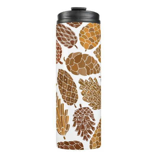 Pine cones seamless pattern thermosbeker (Voorkant)