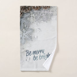 Pine Cones, Snowflakes Holiday Bad Handdoek