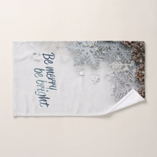 Pine Cones, Snowflakes Holiday Bad Handdoek (Handdoek)