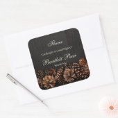 Pine Cônes sur Étiquette de bougie en bois rustiqu (Enveloppe)