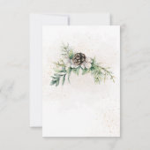 Pine Cônes verdure Mariage d'hiver Carte RSVP (Dos)