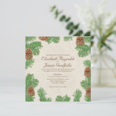 Pine Cones Wedding Invitations Kaart (Staand voorkant)
