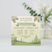 Pine Cones Wedding Uitnodiging (Staand voorkant)