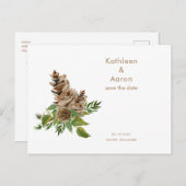 Pine Cones Wedding Website Save the Date Aankondigingskaart (Voorkant / Achterkant)