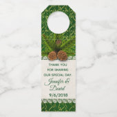 Pine Cones Winter Wedding Wine Hanger (Achterkant)