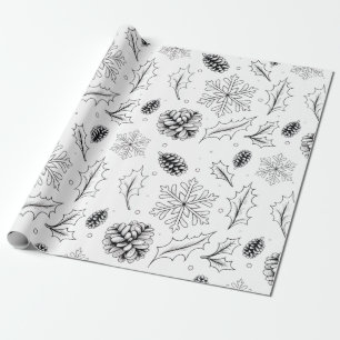 Pine Corn Leaves boom sneeuwvlokken seizoensgebond Cadeaupapier