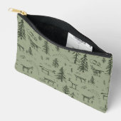 Pine Deer Lake Life - salie groen bos patroon. Etui (Open)