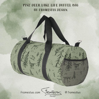Pine Deer Lake Life - saliegroen bospatroon. Plunjezak