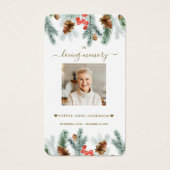 Pine d'hiver Berry Cone Frontière Photo funéraire  (Devant)