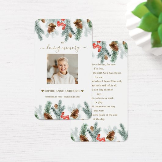 Pine d'hiver Berry Cone Frontière Photo funéraire  (Bureau)